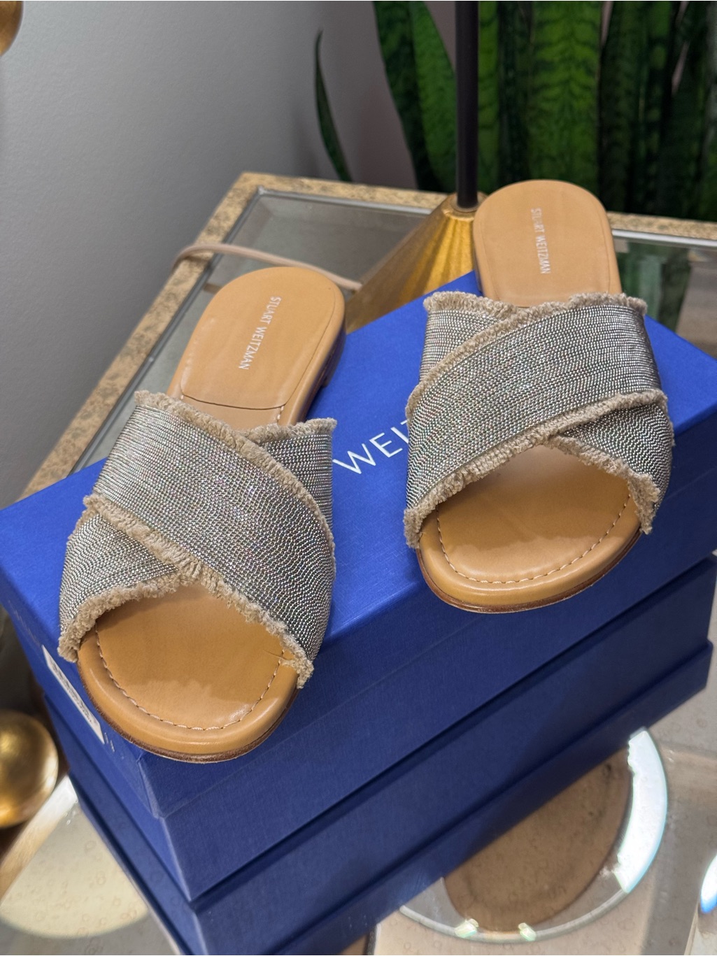Stuart Weitzman Edgeway Chains Flat Sandals